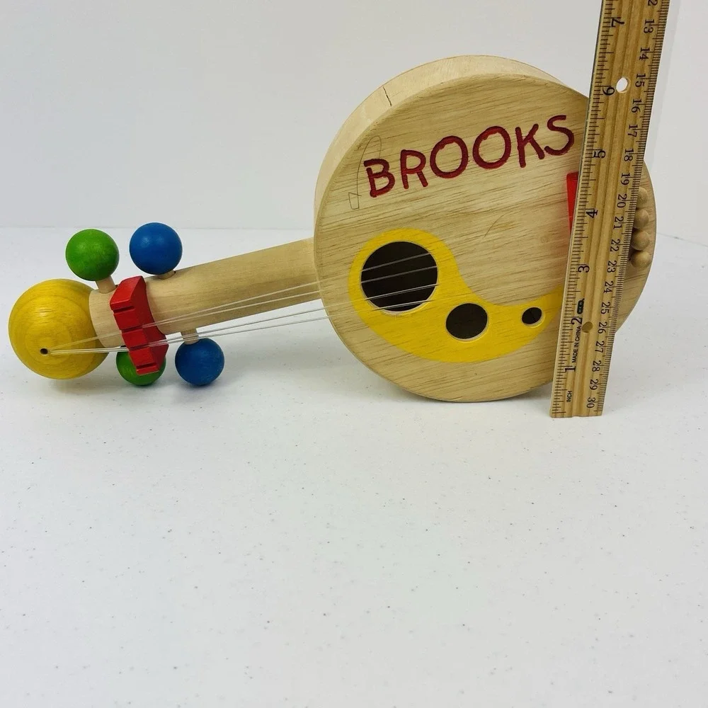 PlanToys Pottery Barn Kids Wooden Musical Banjo Guitar Stringed Instrument